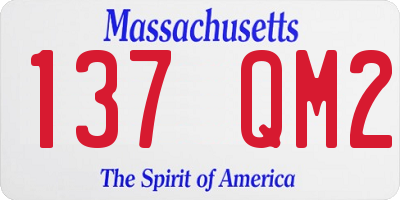 MA license plate 137QM2