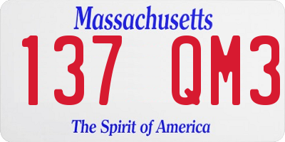 MA license plate 137QM3