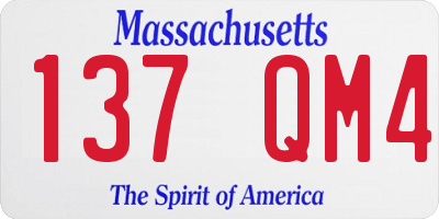 MA license plate 137QM4