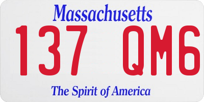 MA license plate 137QM6