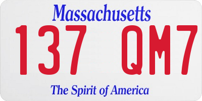 MA license plate 137QM7