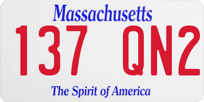 MA license plate 137QN2