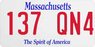 MA license plate 137QN4