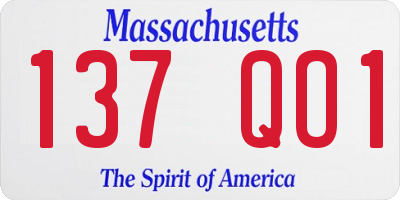 MA license plate 137QO1