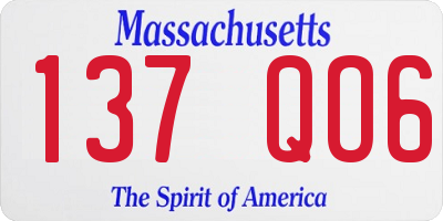 MA license plate 137QO6