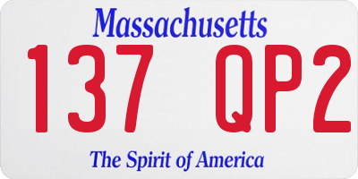 MA license plate 137QP2