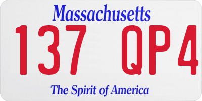 MA license plate 137QP4