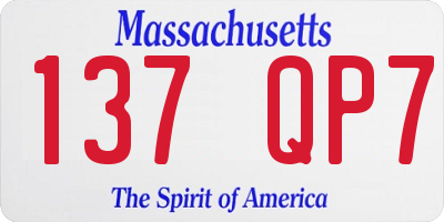 MA license plate 137QP7