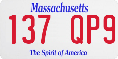 MA license plate 137QP9