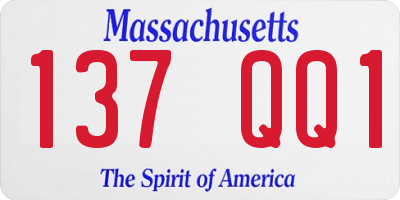 MA license plate 137QQ1