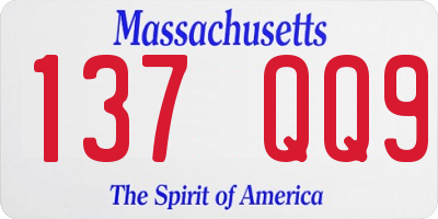 MA license plate 137QQ9