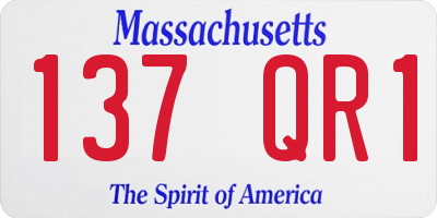MA license plate 137QR1
