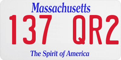 MA license plate 137QR2