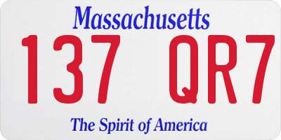 MA license plate 137QR7