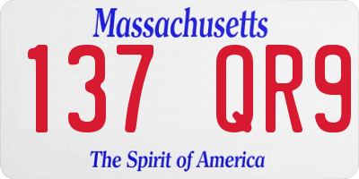 MA license plate 137QR9