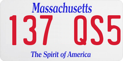 MA license plate 137QS5