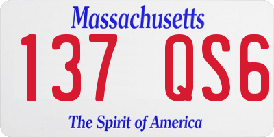 MA license plate 137QS6
