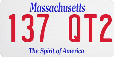 MA license plate 137QT2