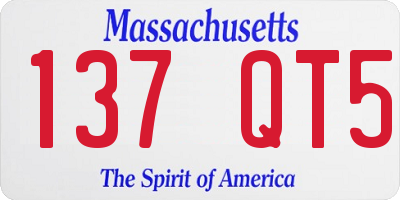 MA license plate 137QT5