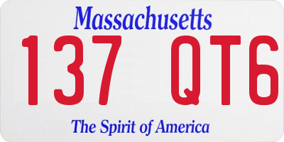MA license plate 137QT6