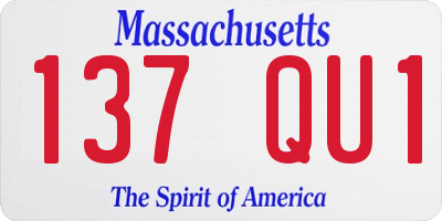 MA license plate 137QU1