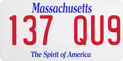 MA license plate 137QU9