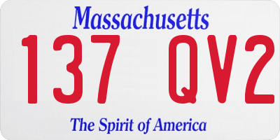MA license plate 137QV2