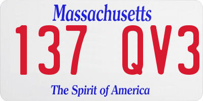 MA license plate 137QV3