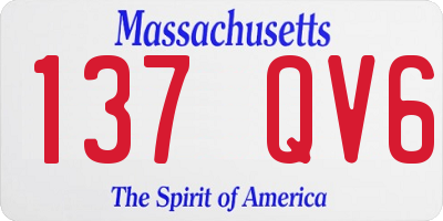 MA license plate 137QV6