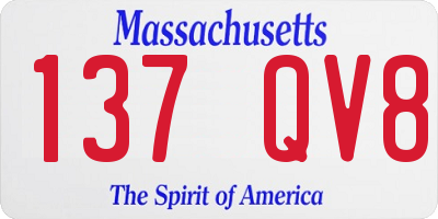 MA license plate 137QV8