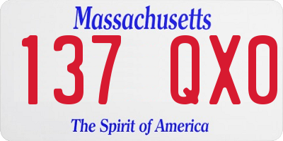 MA license plate 137QX0