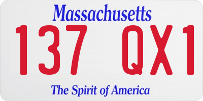 MA license plate 137QX1