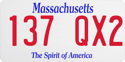 MA license plate 137QX2