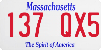 MA license plate 137QX5