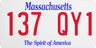 MA license plate 137QY1