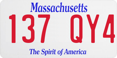MA license plate 137QY4