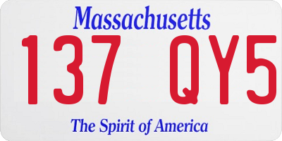 MA license plate 137QY5