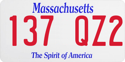 MA license plate 137QZ2