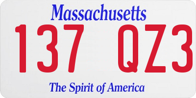 MA license plate 137QZ3