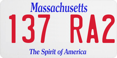 MA license plate 137RA2