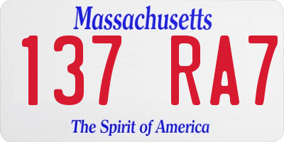 MA license plate 137RA7