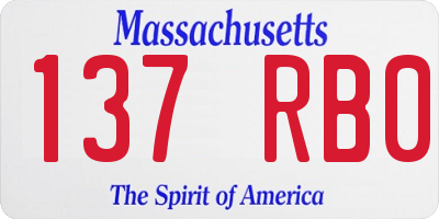 MA license plate 137RB0