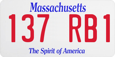 MA license plate 137RB1