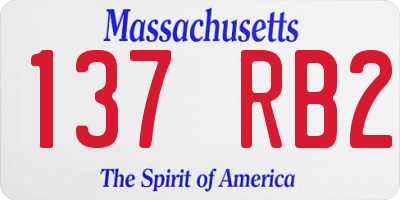 MA license plate 137RB2