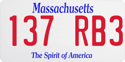 MA license plate 137RB3