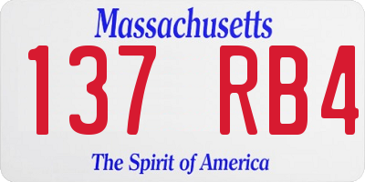 MA license plate 137RB4