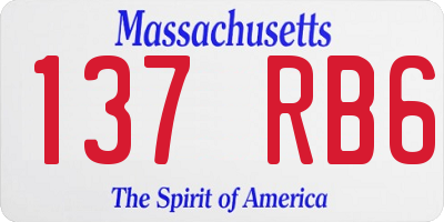 MA license plate 137RB6