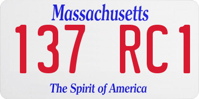 MA license plate 137RC1