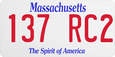 MA license plate 137RC2