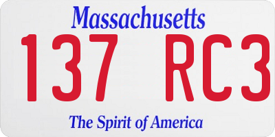 MA license plate 137RC3